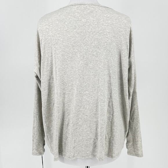 Michael Lauren M Channing Grey Ribbed Oversized Draped Thumbhole Top NWT - Picture 4 of 10